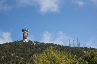 Tv antennas in mount of parnitha in athens, greece