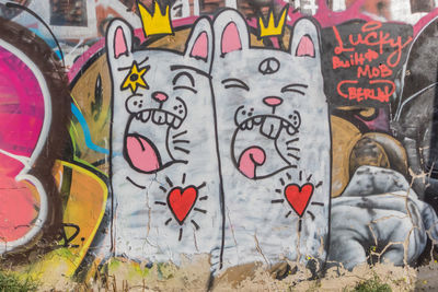 Close-up of graffiti on wall