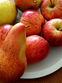 Close-up of fruits in plate