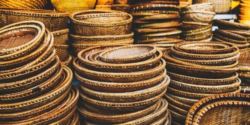 Wicker baskets at local market