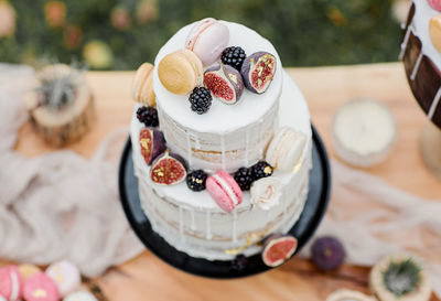 Wonderful top view of two tier cake nice top view of two tier cake.