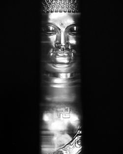 Close-up of illuminated statue