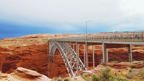 View of bridge against cloudy sky