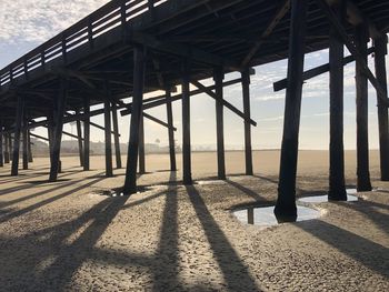 View of pier on beach