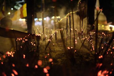 Close-up of illuminated water