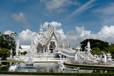 Wat rong khun also known as the white temple, located in chiang rai province, thailand
