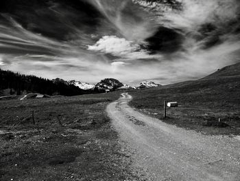 Road amidst landscape against sky