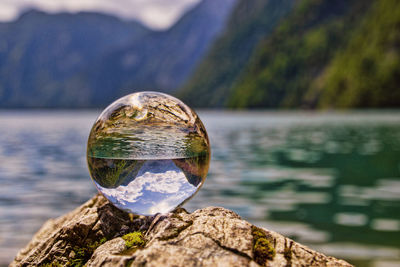 Crystalball shot over lake königssee