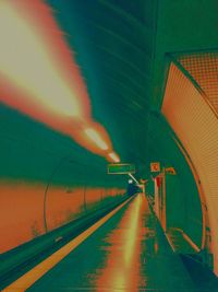 Illuminated road at night