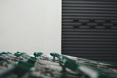 Close-up of metal grate on wall