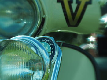 Close-up of illuminated clock