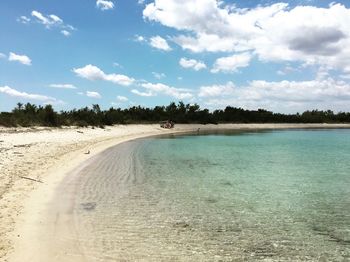 Idyllic view of beach against sky