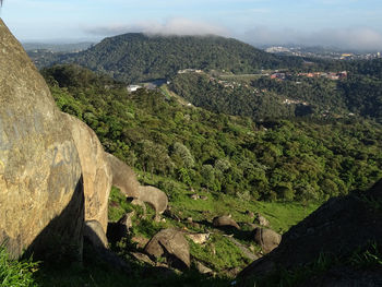 High angle view of landscape against sky