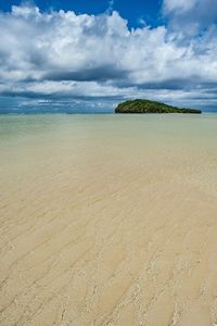 Scenic view of beach against sky