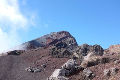 Low angle view of mountain against sky