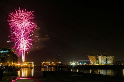 Fireworks display at night