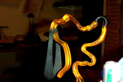 Close-up of illuminated lamp