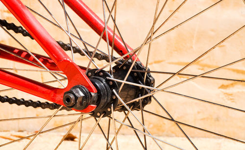 Close-up of bicycle wheel