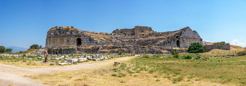 Old ruins against blue sky