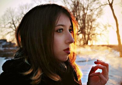 Close-up portrait of young woman