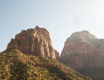 Scenic view of mountains against clear sky