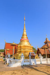 Wat si chum temple, beautiful monastery decorated in myanmar and lanna style at lampang, thailand