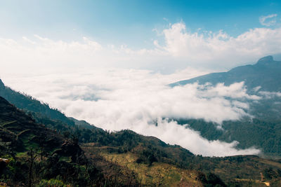 Scenic view of mountains against sky