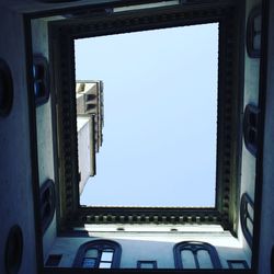 View of clear sky seen through windshield