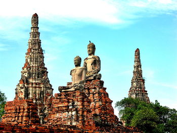 Low angle view of temple against sky