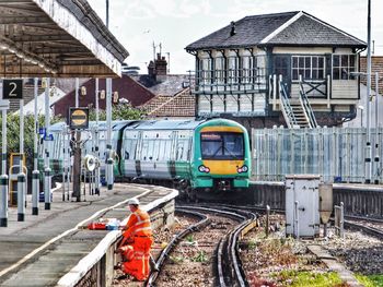 Train on railroad track