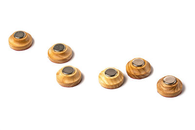 High angle view of umbrellas against white background