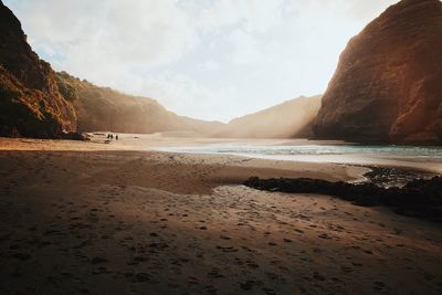 Scenic view of beach against sky