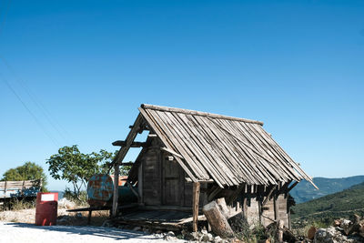 Built structure against clear blue sky