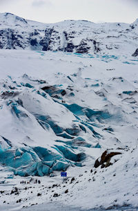 Aerial view of frozen landscape