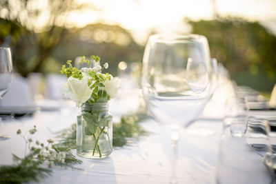 Glass of vase on table