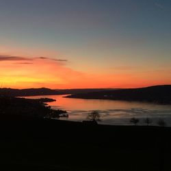 Scenic view of sea at sunset