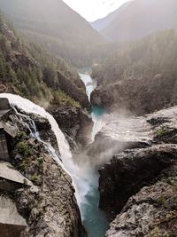 Scenic view of waterfall