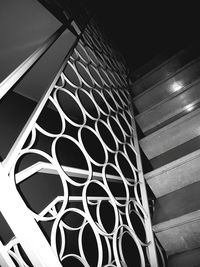 Low angle view of illuminated staircase at night