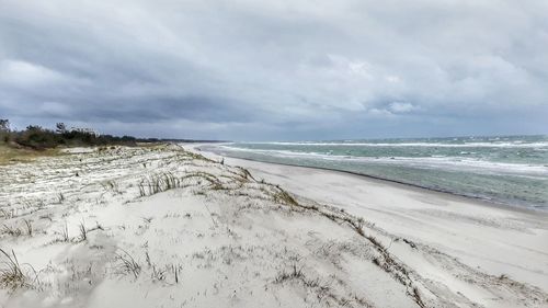 Scenic view of beach against sky