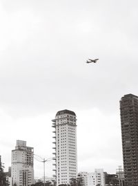 Low angle view of airplane flying in sky