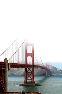 Suspension bridge over sea