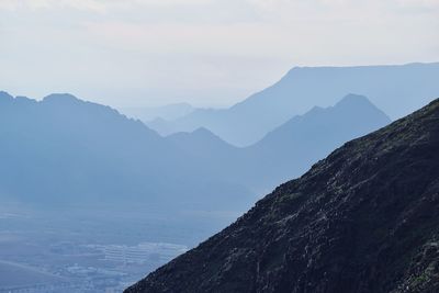 Scenic view of mountains against sky