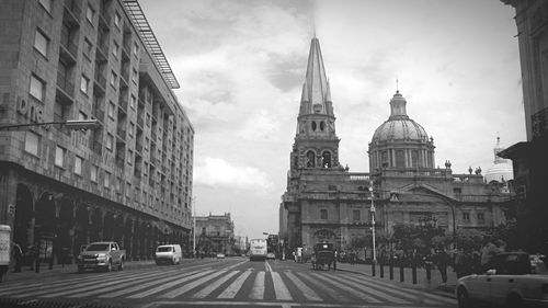 Guadalajara cathedral against cloudy sky