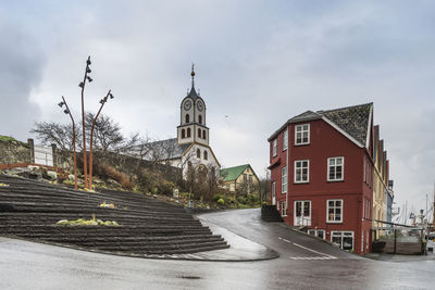 Exterior of building against sky in city