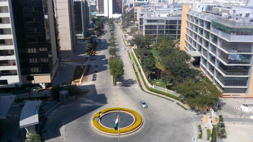 High angle view of traffic on road