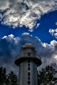 Low angle view of lighthouse against sky