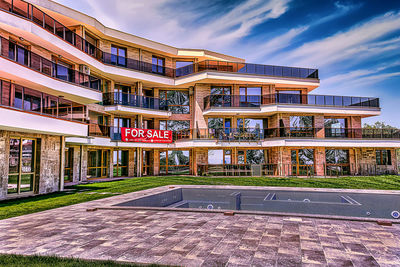 Exterior of building against sky in city