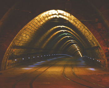 View of illuminated bridge at night