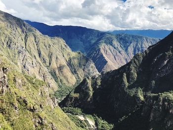 Panoramic view of mountain range against sky