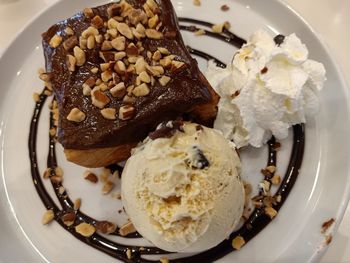 Close-up of ice cream in plate